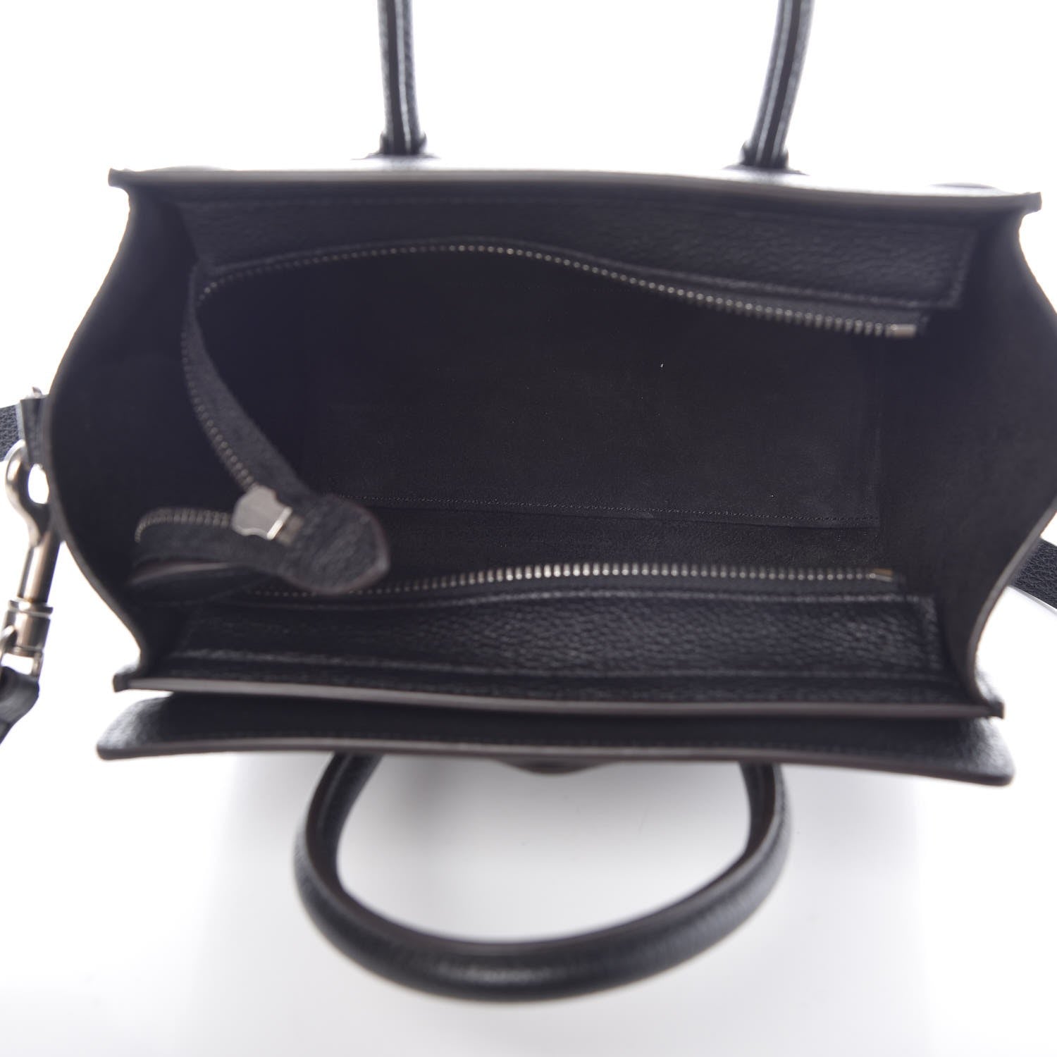 Celine Drummed Calfskin Nano Luggage Black 5 of 6