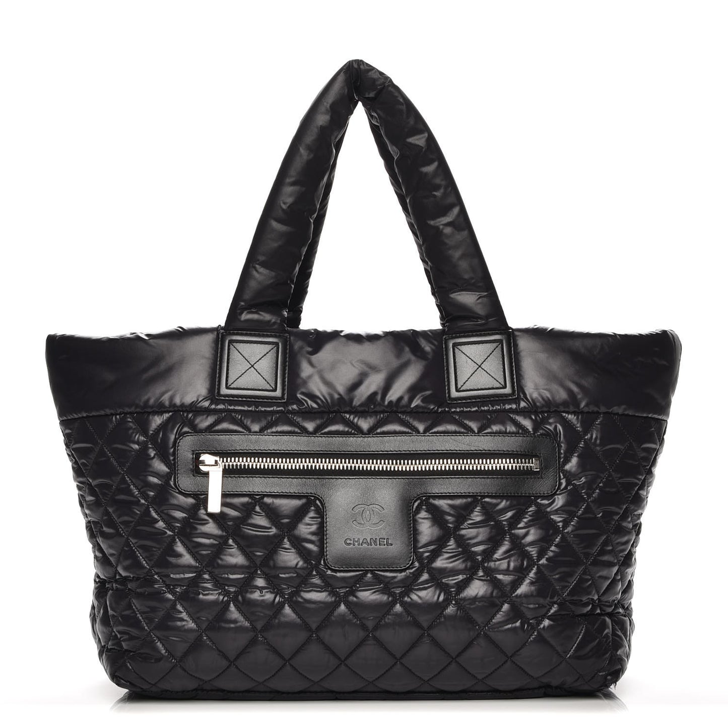 Nylon Quilted Large Coco Cocoon Tote Black