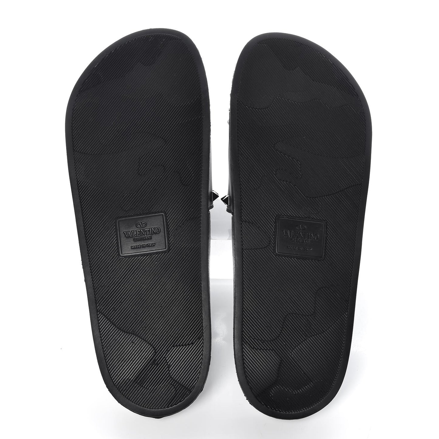 Rubber Rockstud Slide Sandals 44 Black