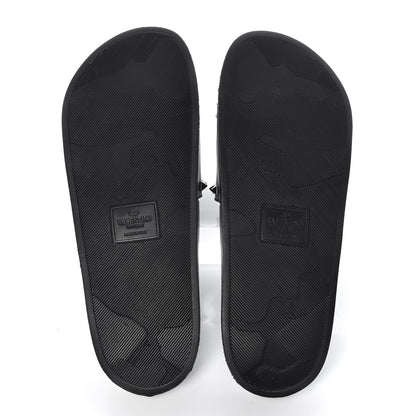 Valentino Garavani Rubber Rockstud Slide Sandals 44 Black 5 of 7
