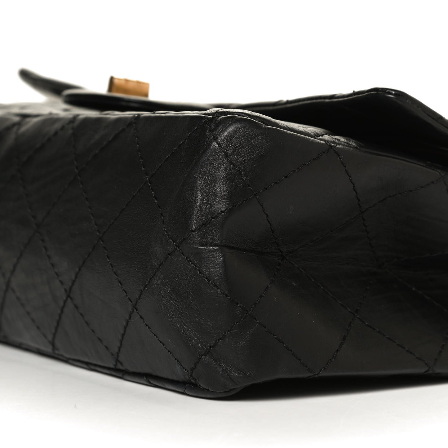 Aged Calfskin Quilted 2.55 Reissue 227 Flap Black