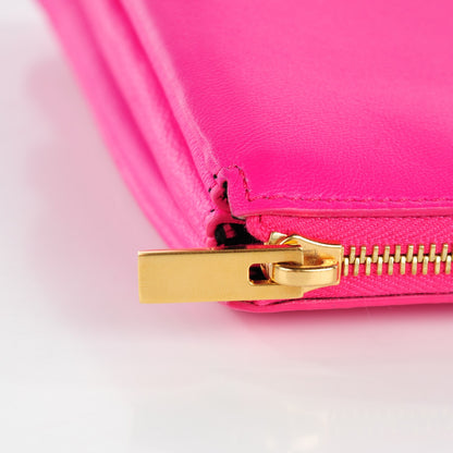 Celine Lambskin Solo Trio Cosmetic Pouch Fluo Fuchsia 5 of 9