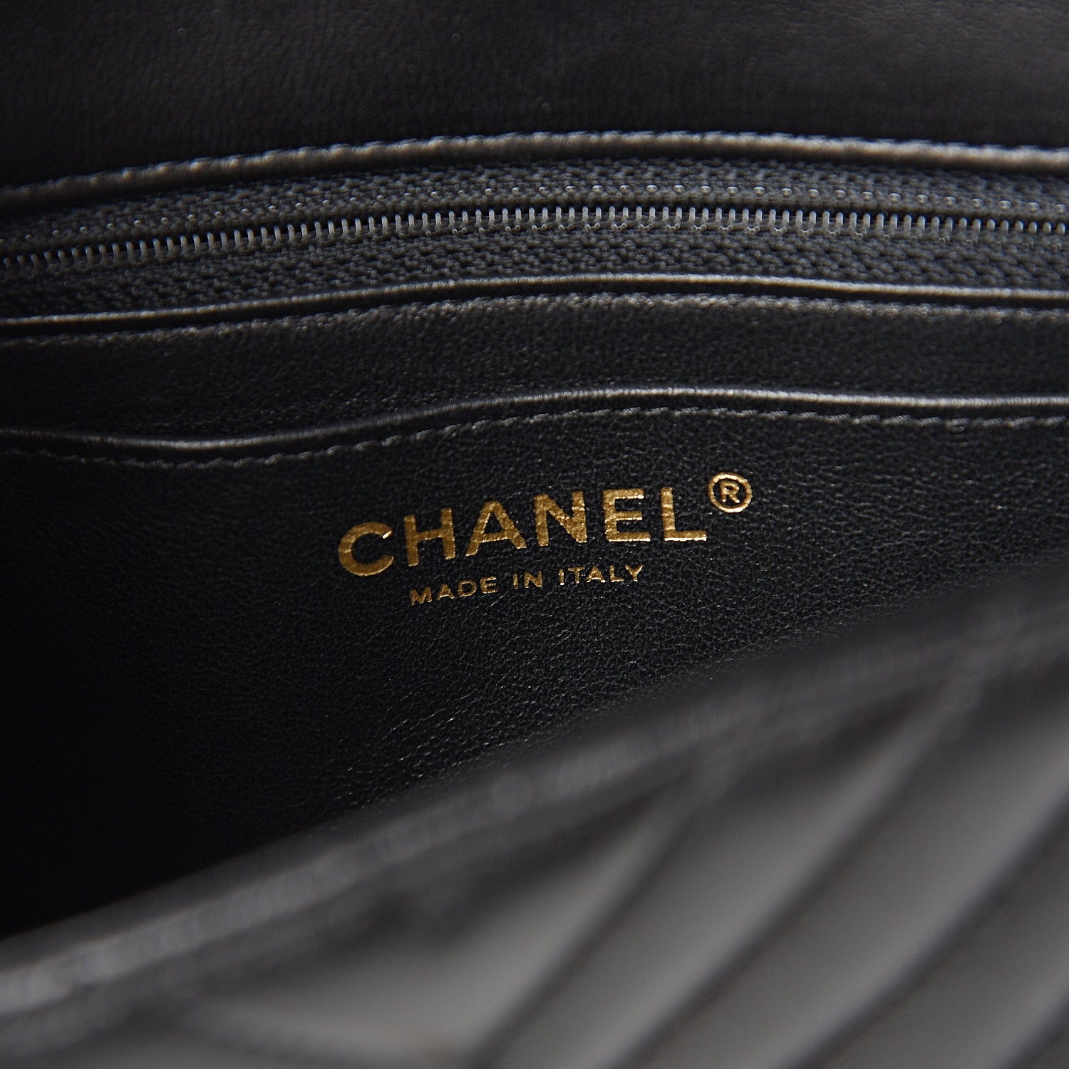 Chanel Lambskin Chevron Quilted Mini Rectangular Flap Black 5 of 10