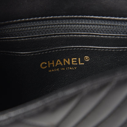Chanel Lambskin Chevron Quilted Mini Rectangular Flap Black 5 of 10