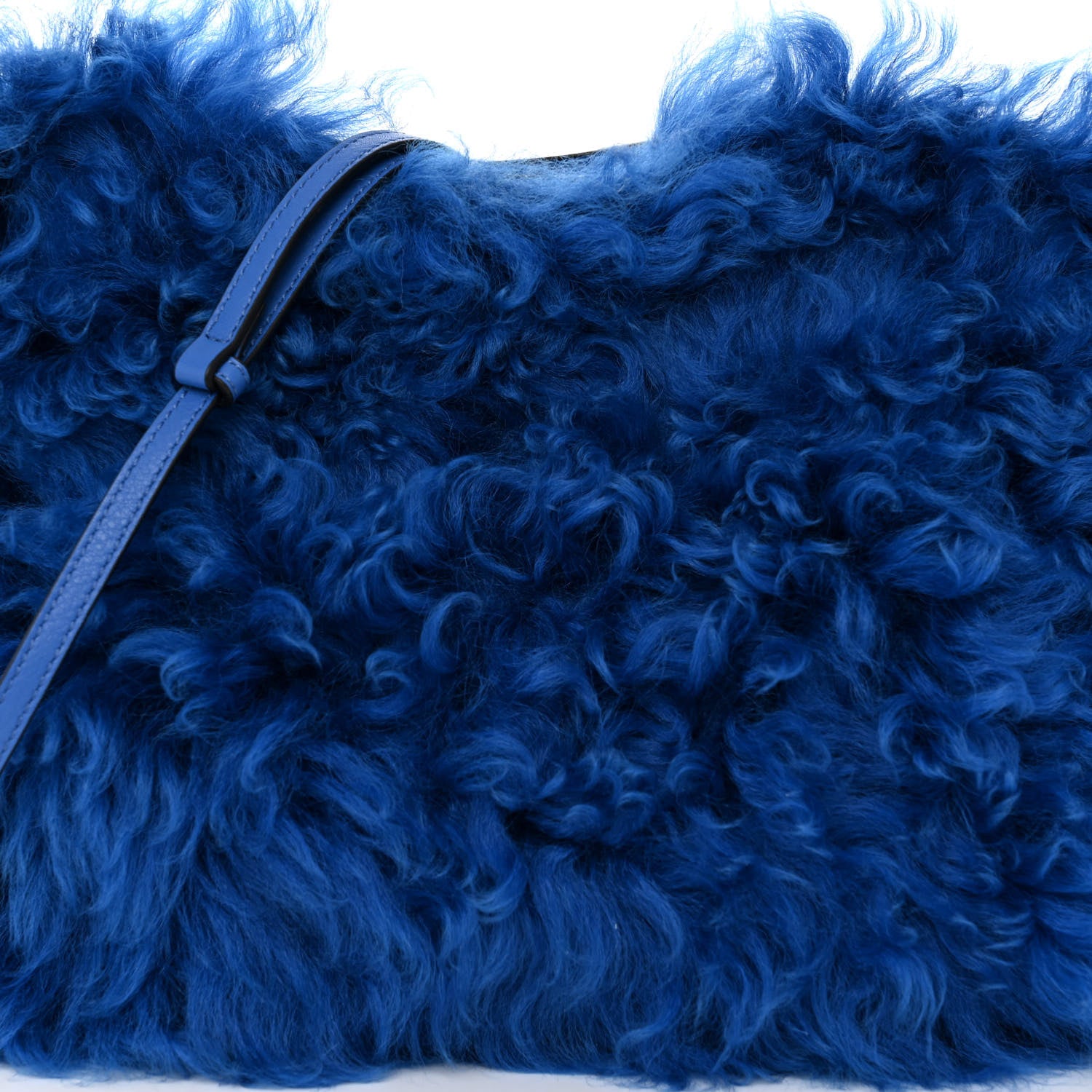 Loewe Nappa Shearling Flamenco Knot Clutch Blue 8 of 11