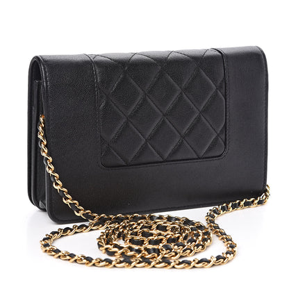 Chanel Sheepskin Quilted Mademoiselle Vintage Wallet On Chain WOC Black 3 of 13