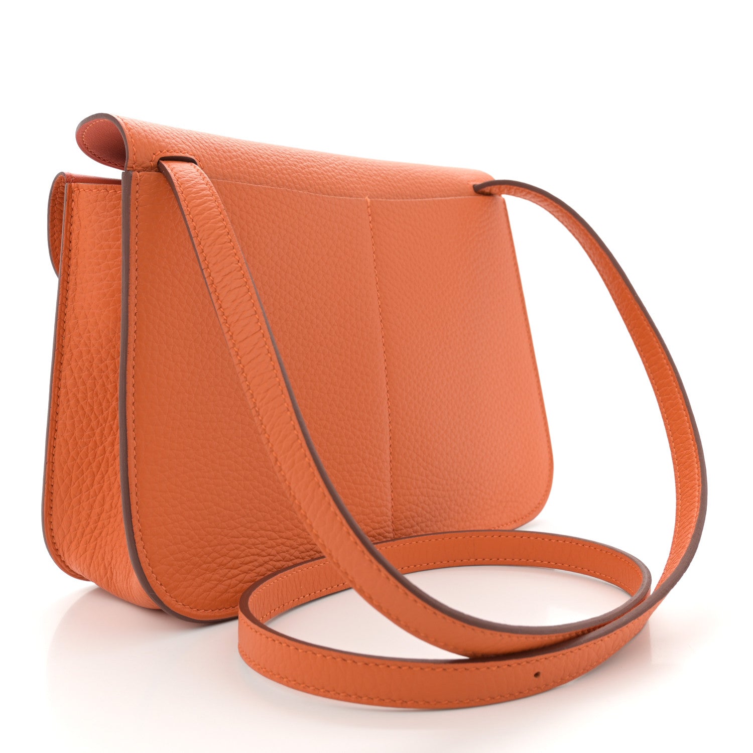 Hermes Taurillon Clemence Halzan 25 Orange 3 of 10