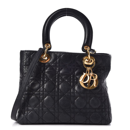 Christian Dior Lambskin Cannage Medium Lady Dior Black 1 of 12