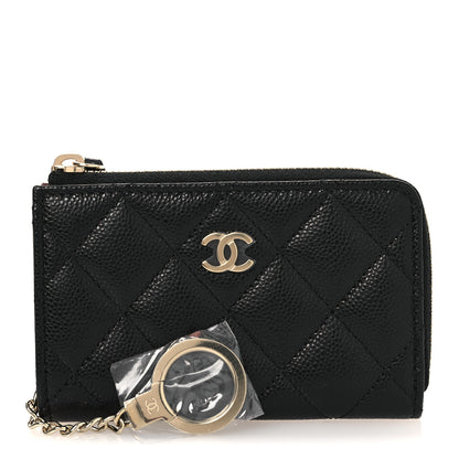 Chanel Caviar Quilted Zipped Key Holder Case Black 3 of 11