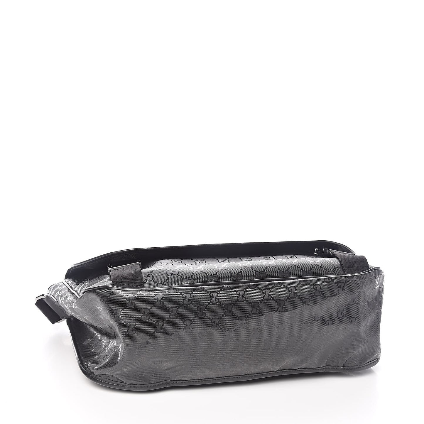 Imprime Monogram Large Double Buckle Flap Messenger Bag Black
