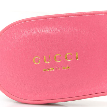 Gucci Cosmos Softy Calfskin Interlocking G Cut Out Slide Sandals 38 Rhodamine Pink 8 of 9