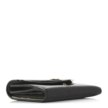 Louis Vuitton Grained Calfskin Monogram Double V Compact Wallet Black 4 of 8