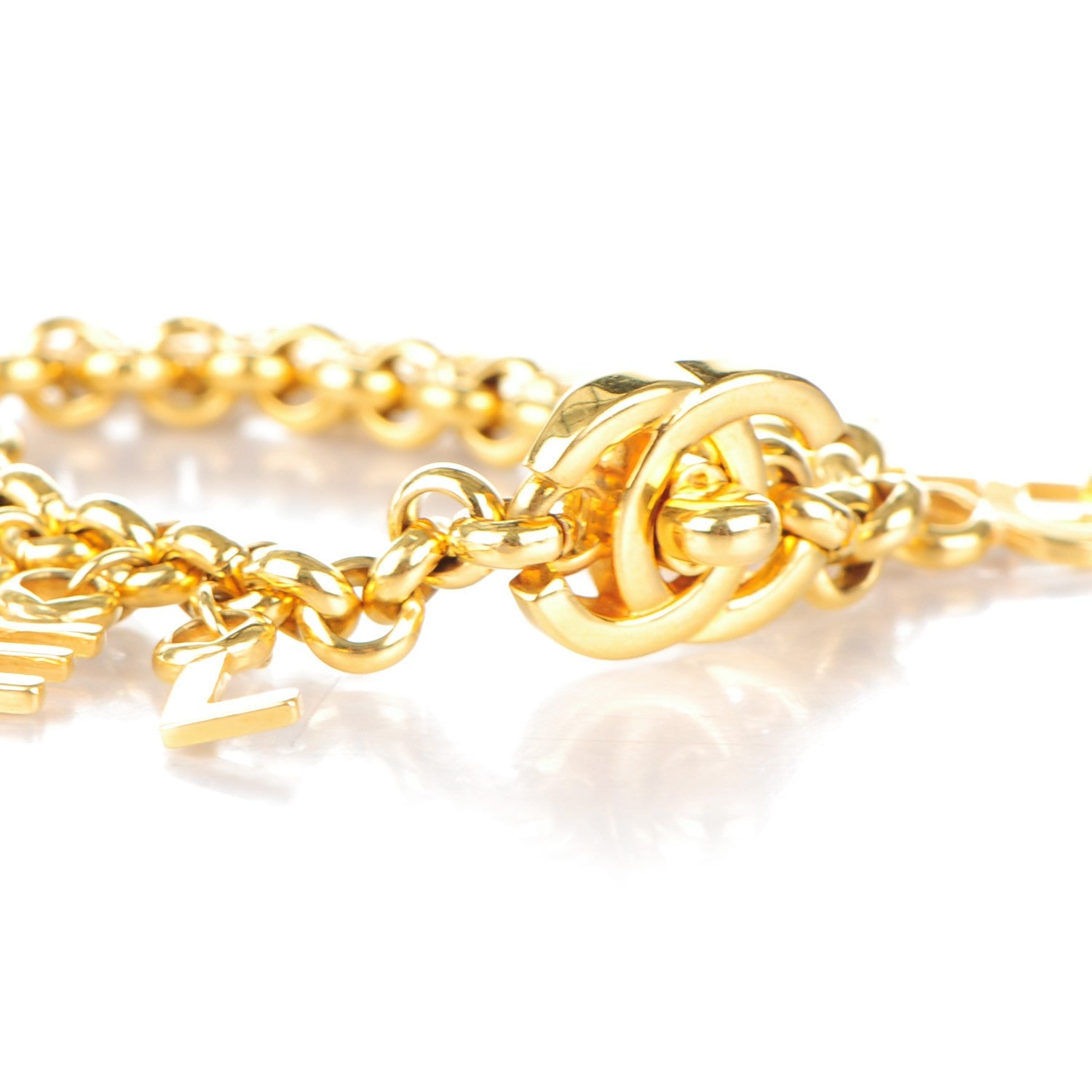 Chanel CC Logo Charms Bracelet Gold 3 of 5