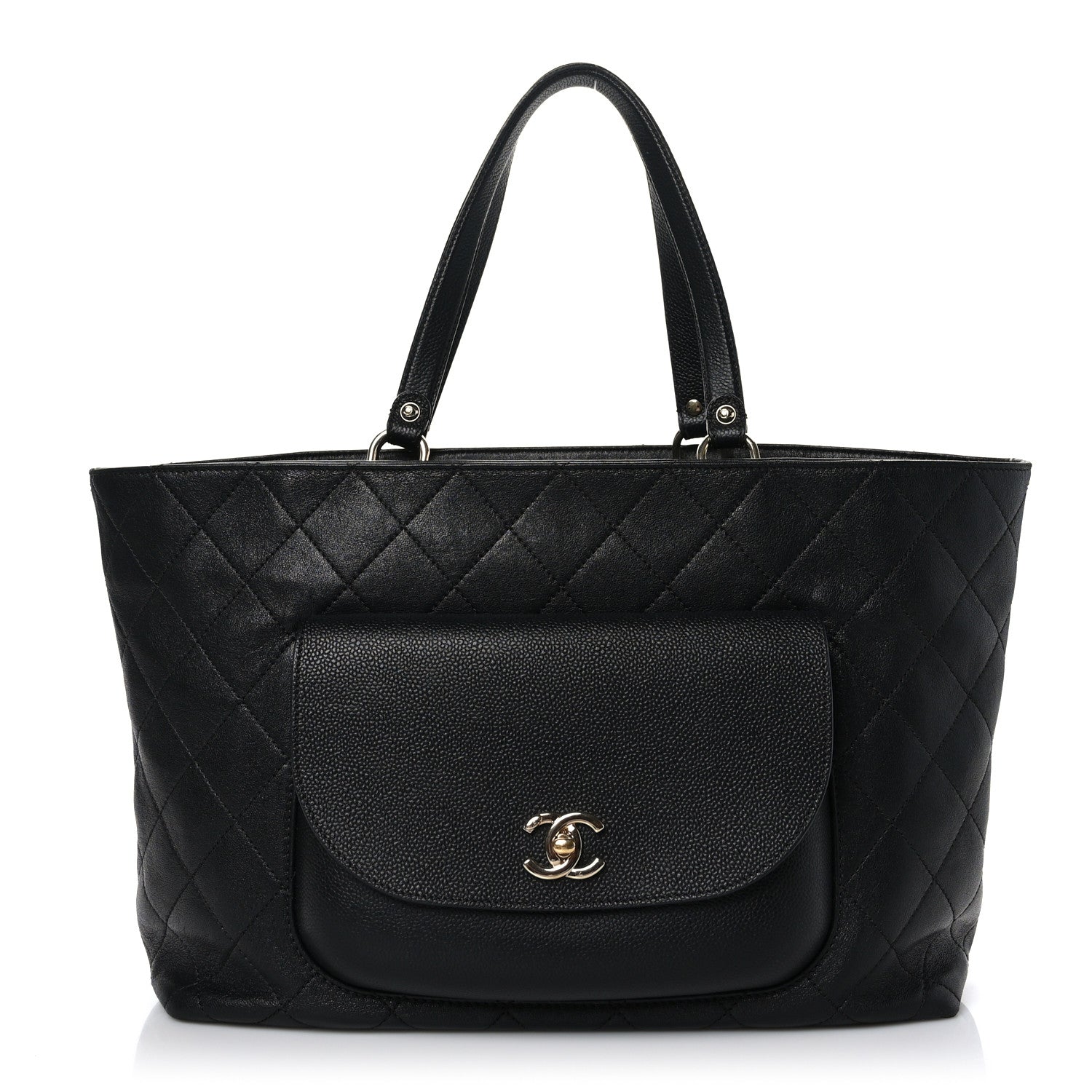 Chanel Sheepskin Caviar Quilted Large Shopping Tote Black 1 of 9
