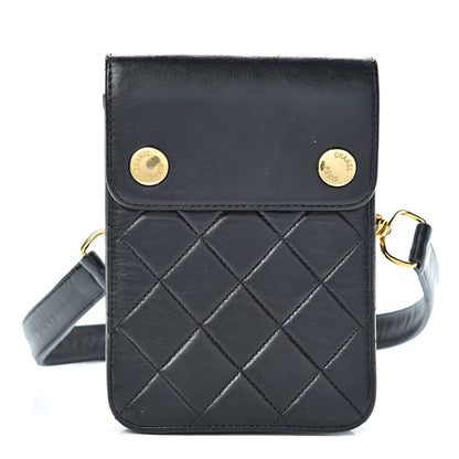 Chanel Lambskin Stitched Waist Belt Bag 70 28 Black 1 of 18