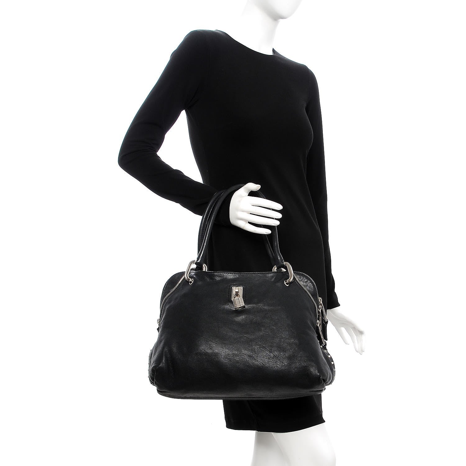 Marc Jacobs Lambskin Paradise Rio Satchel Black 2 of 10