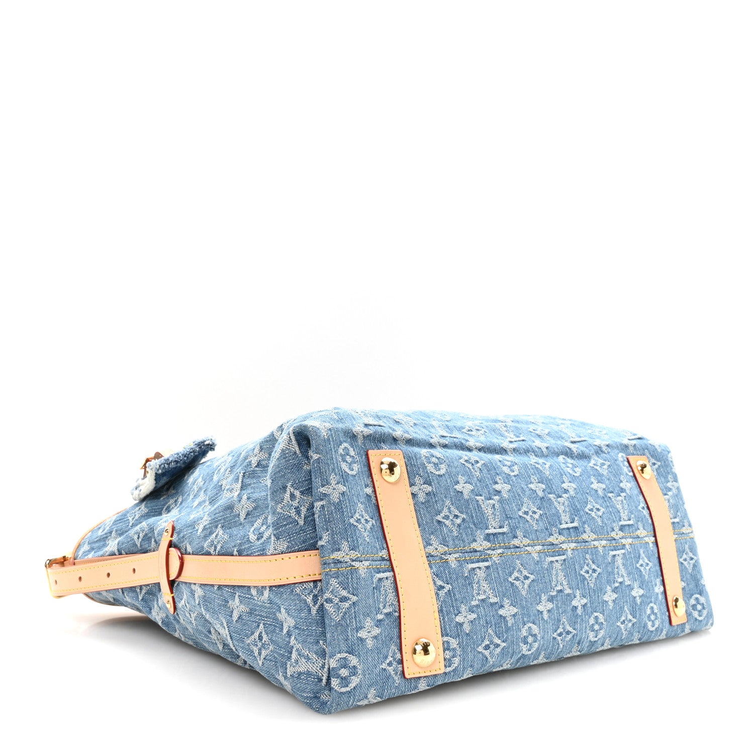 Louis Vuitton Monogram Denim CarryAll MM Blue 5 of 10