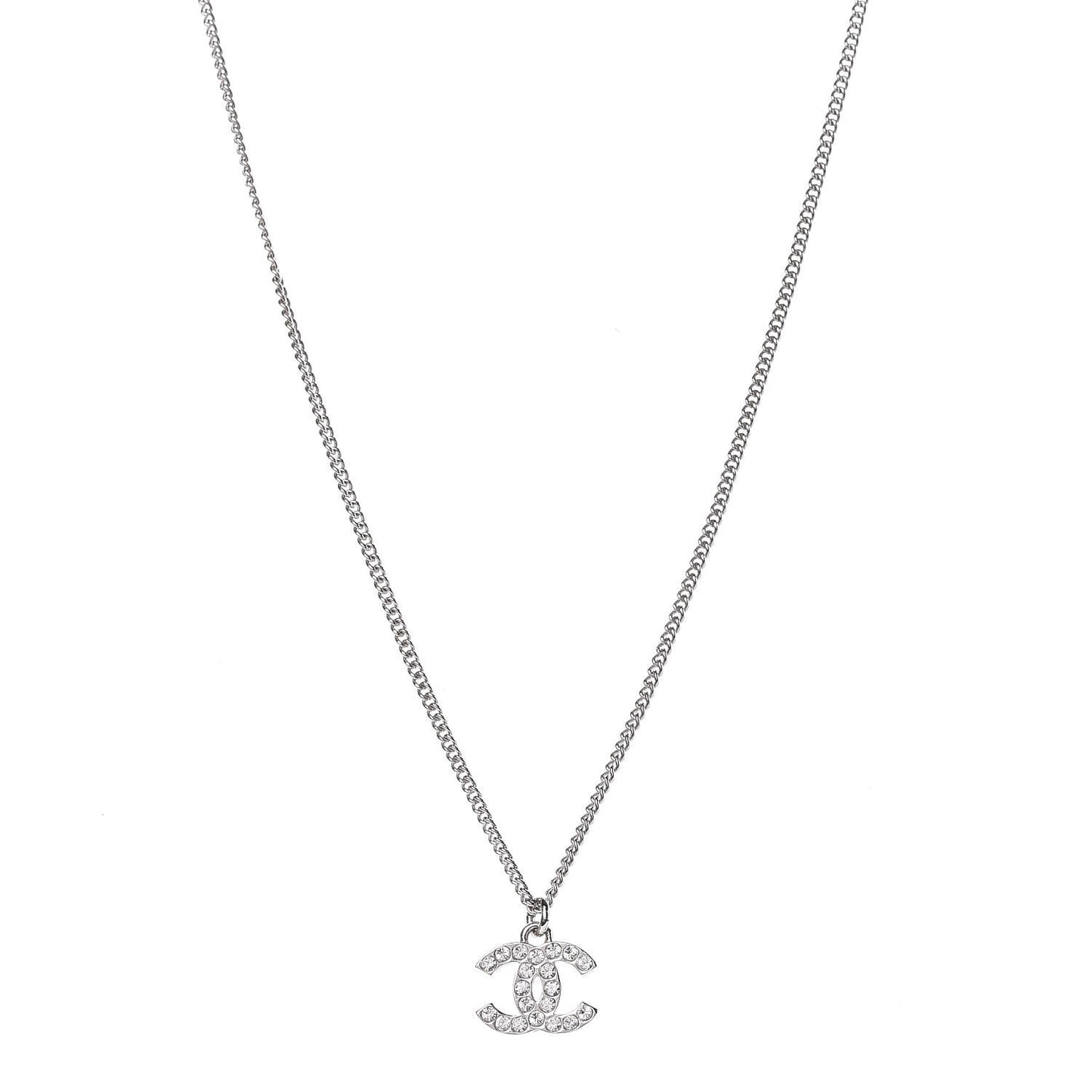 Crystal CC Necklace Silver
