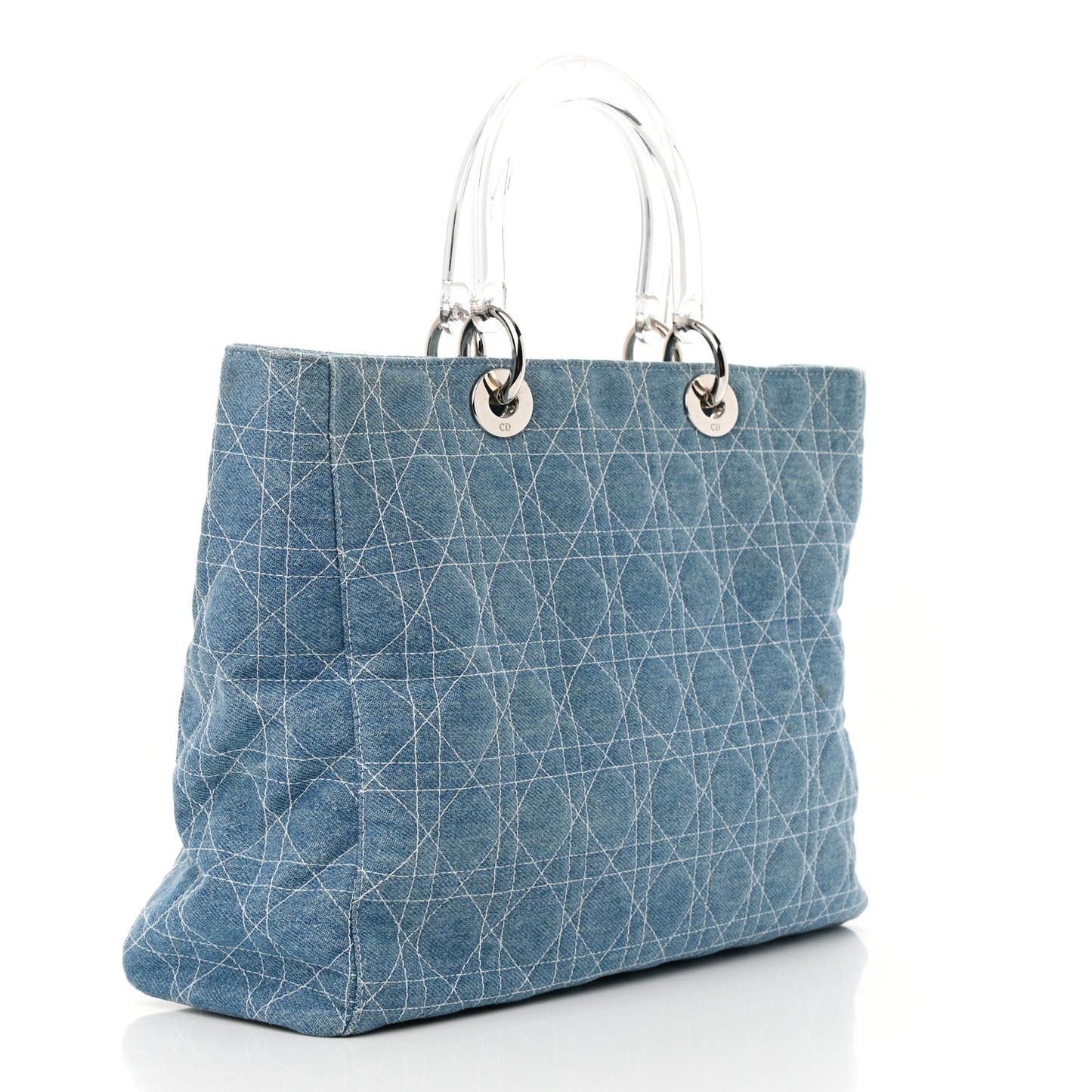Denim Cannage Large Lady Dior Light Blue