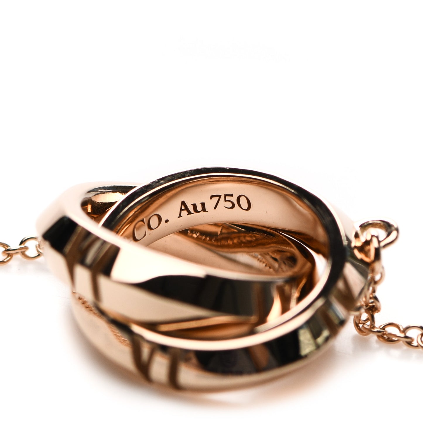 18K Rose Gold Interlocking Atlas Open Pendant Necklace
