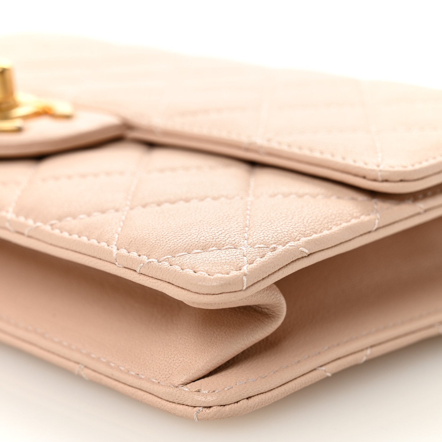 Chanel Goatskin Quilted Small Chic Pearls Flap Beige 10 of 10