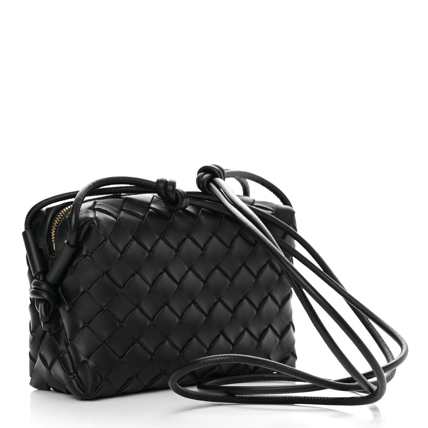 Nappa Intrecciato Mini Loop Camera Bag Black