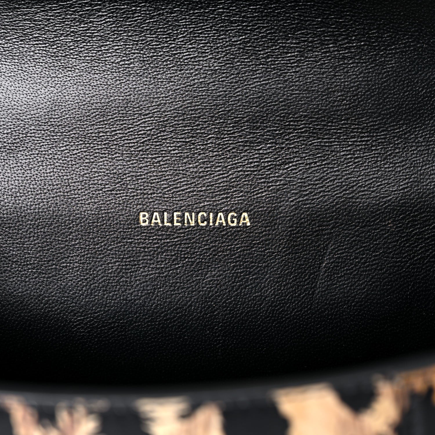 Balenciaga Smooth Calfskin Leopard Print Hourglass Top Handle Bag XS Beige 6 of 11