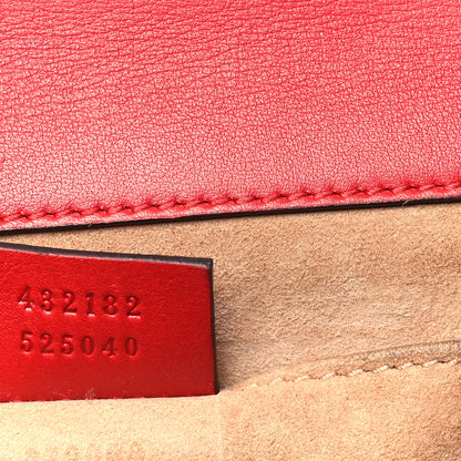 Gucci Calfskin Studded Small Padlock Shoulder Bag Hibiscus Red 7 of 10