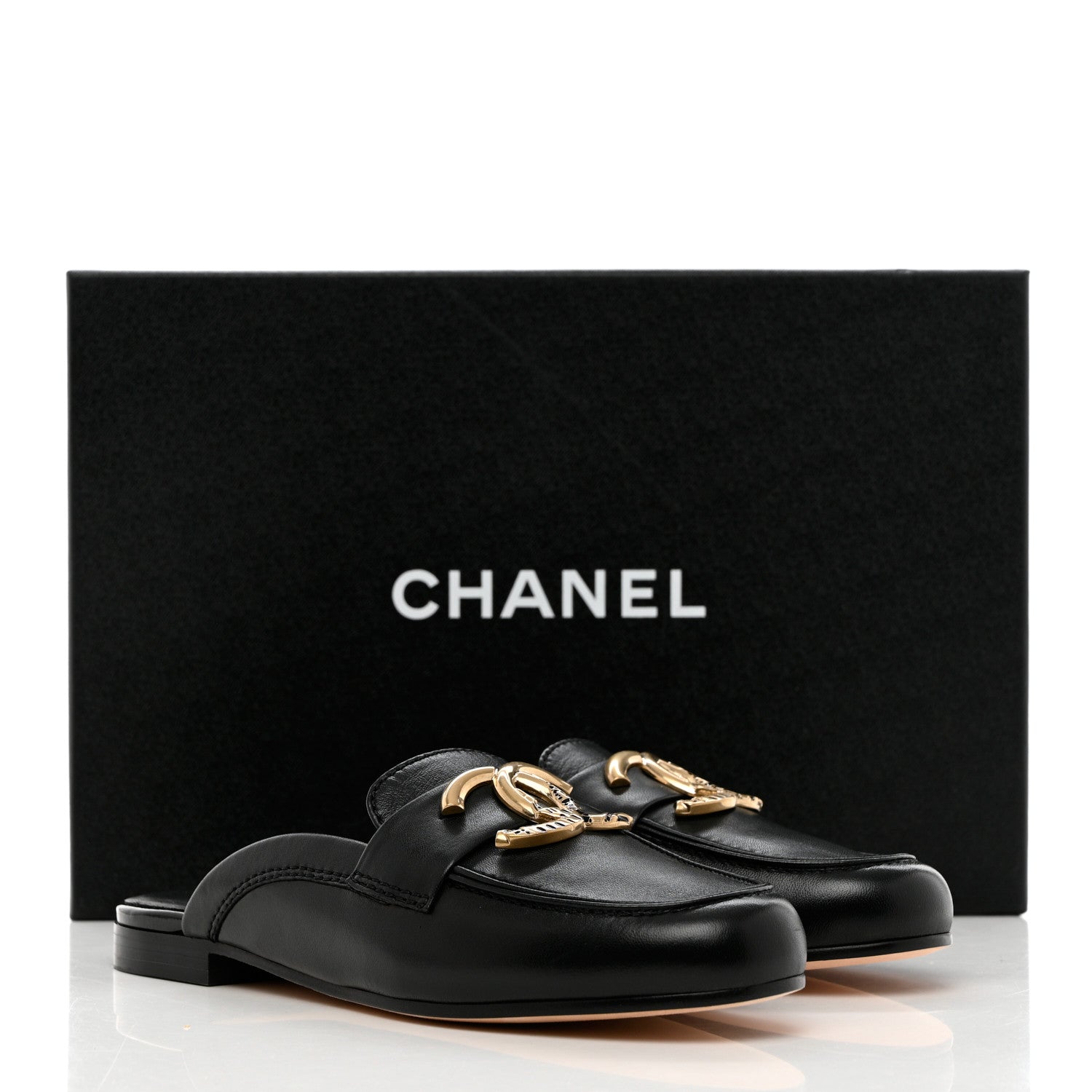 Chanel Lambskin CC Mules 35.5 Black 12 of 12