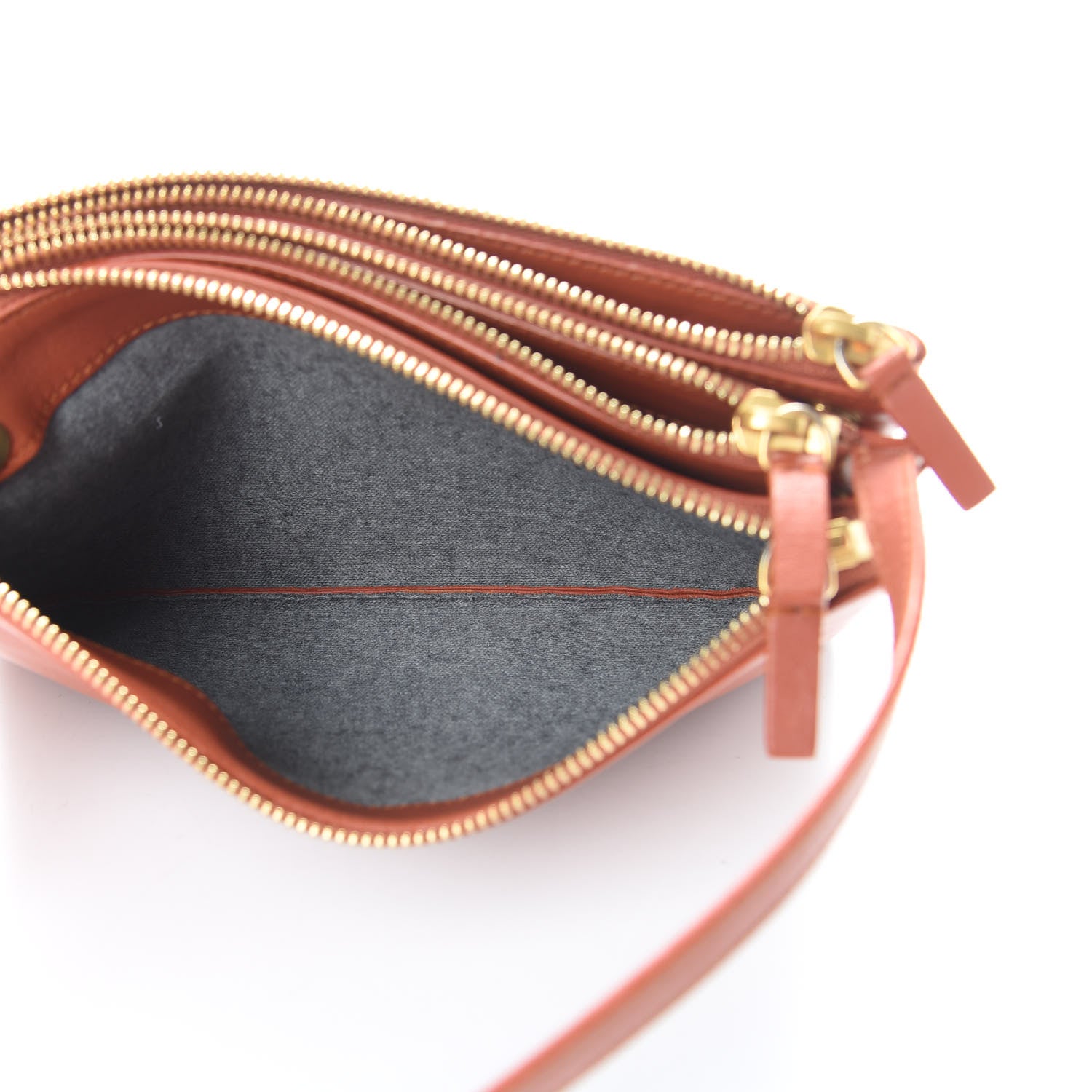 Celine Lambskin Small Trio Crossbody Bag Tan 7 of 16
