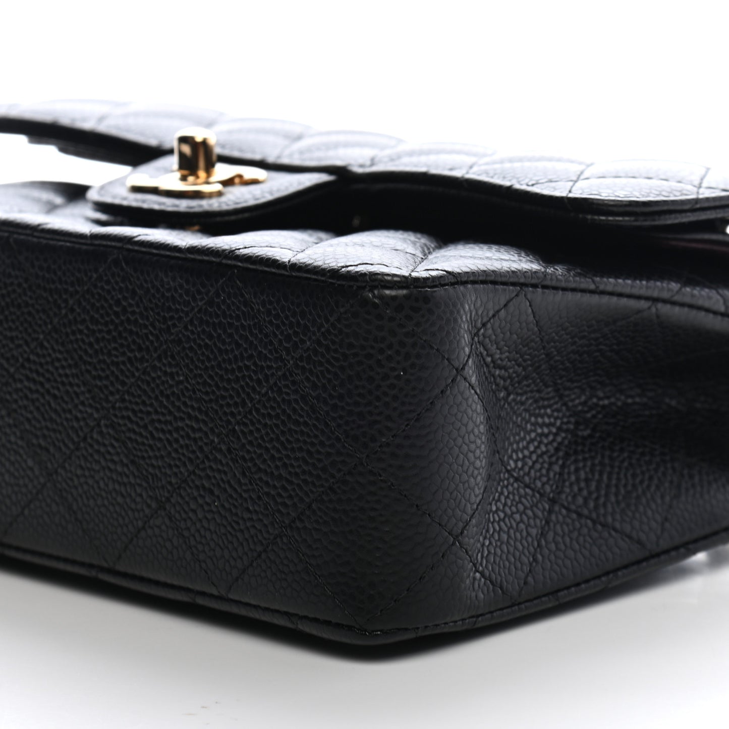 Caviar Quilted Small Double Flap Black