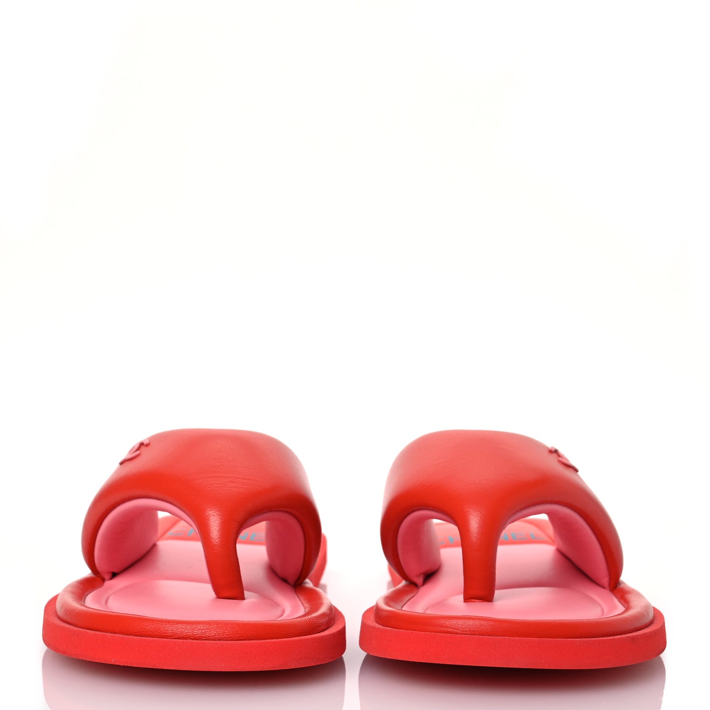 Lambskin Padded Pool Thong Sandals 40 Light Red Pink