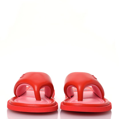 Chanel Lambskin Padded Pool Thong Sandals 40 Light Red Pink 2 of 15