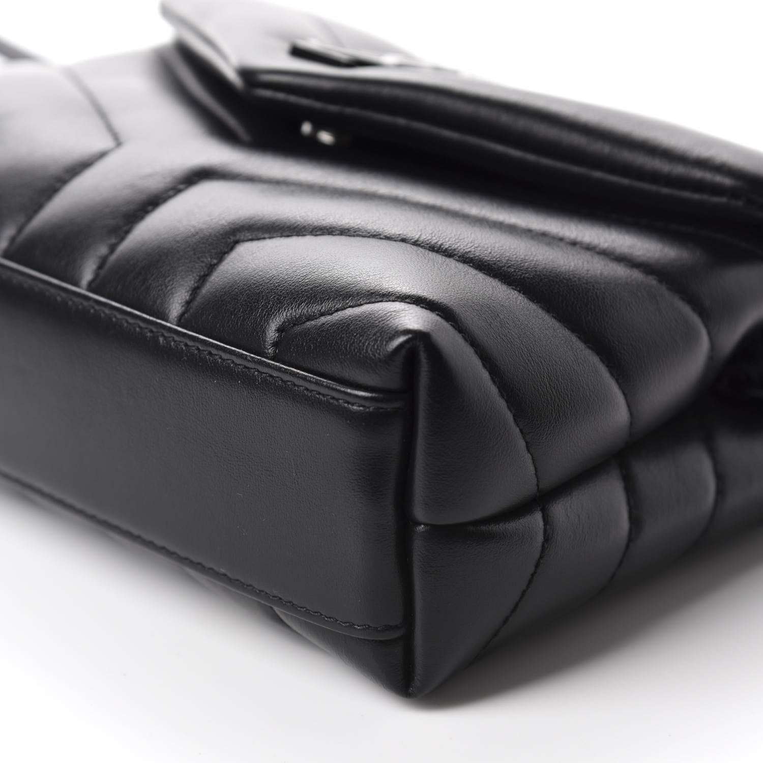 Saint Laurent Calfskin Y Quilted Monogram Toy Loulou Crossbody Bag Black 7 of 12