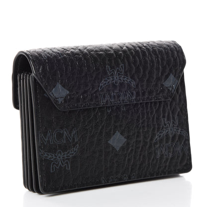 MCM Visetos Mini Accordion Card Wallet Black 3 of 6