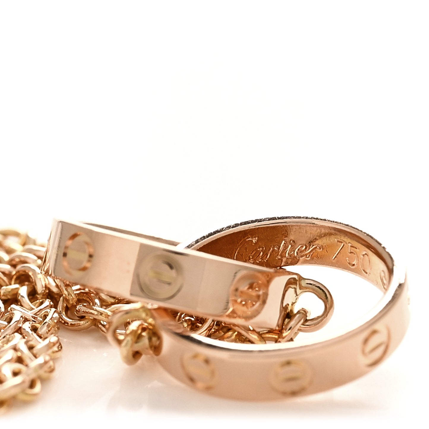 18K Pink Gold Interlocking LOVE Necklace