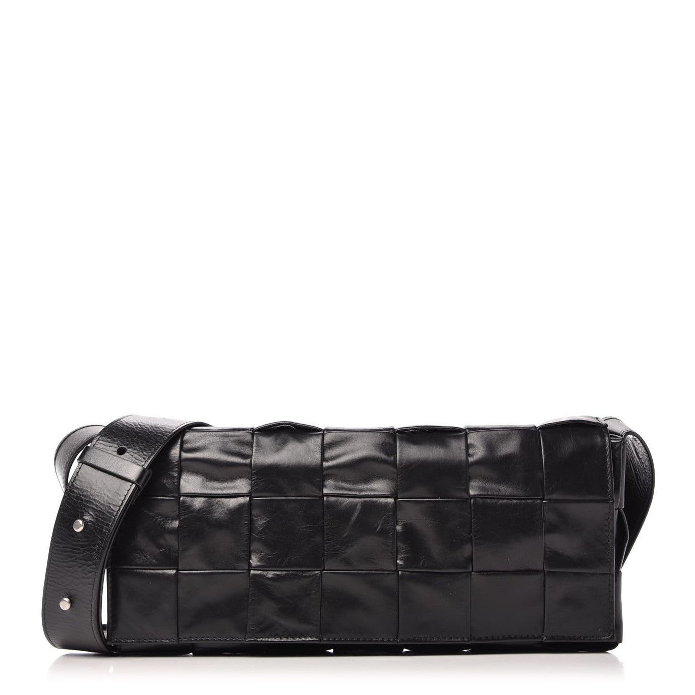 Paper Calfskin Intrecciato Stretch Cassette Black