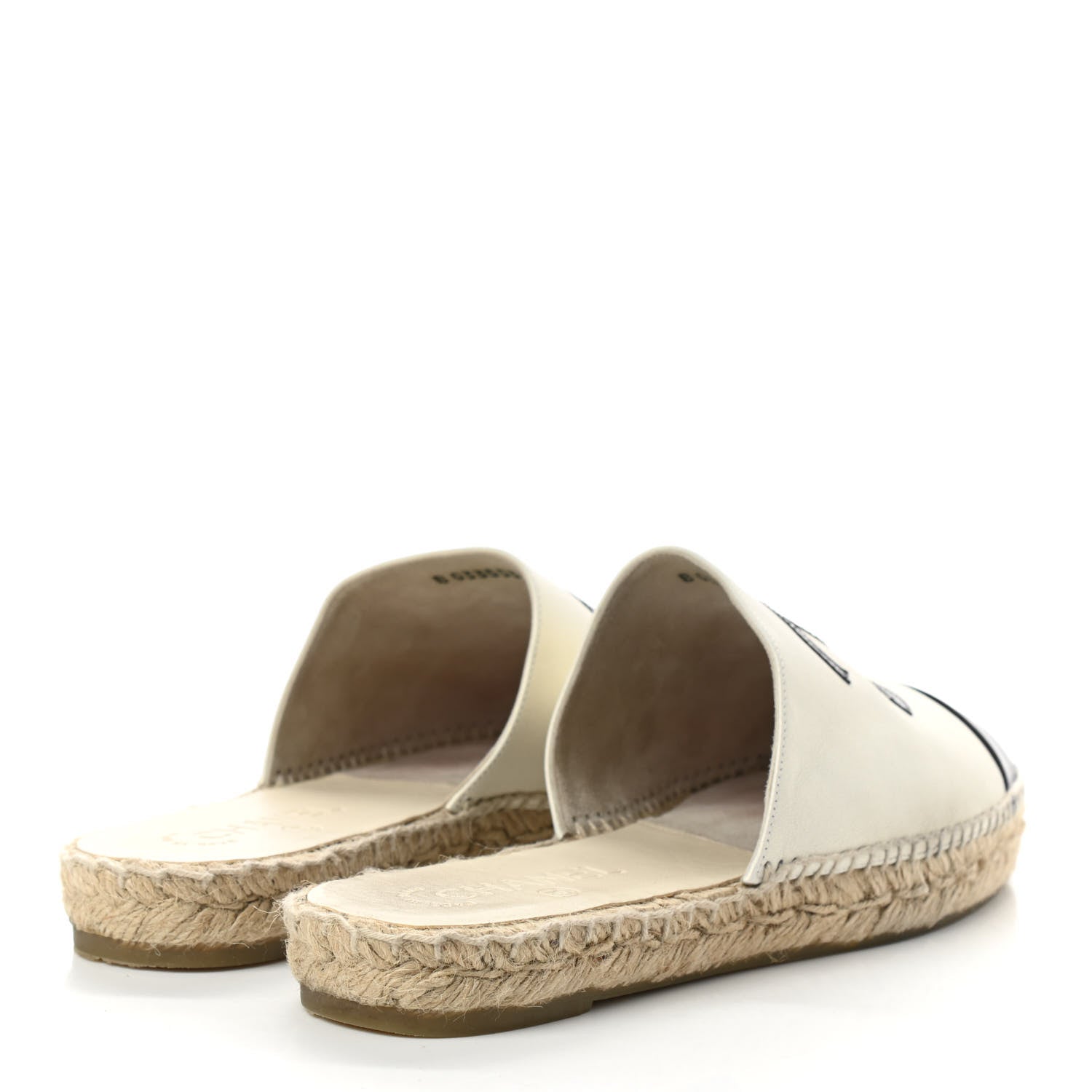 Chanel Iridescent Goatskin CC Espadrille Mules 40 Ivory Black 4 of 9