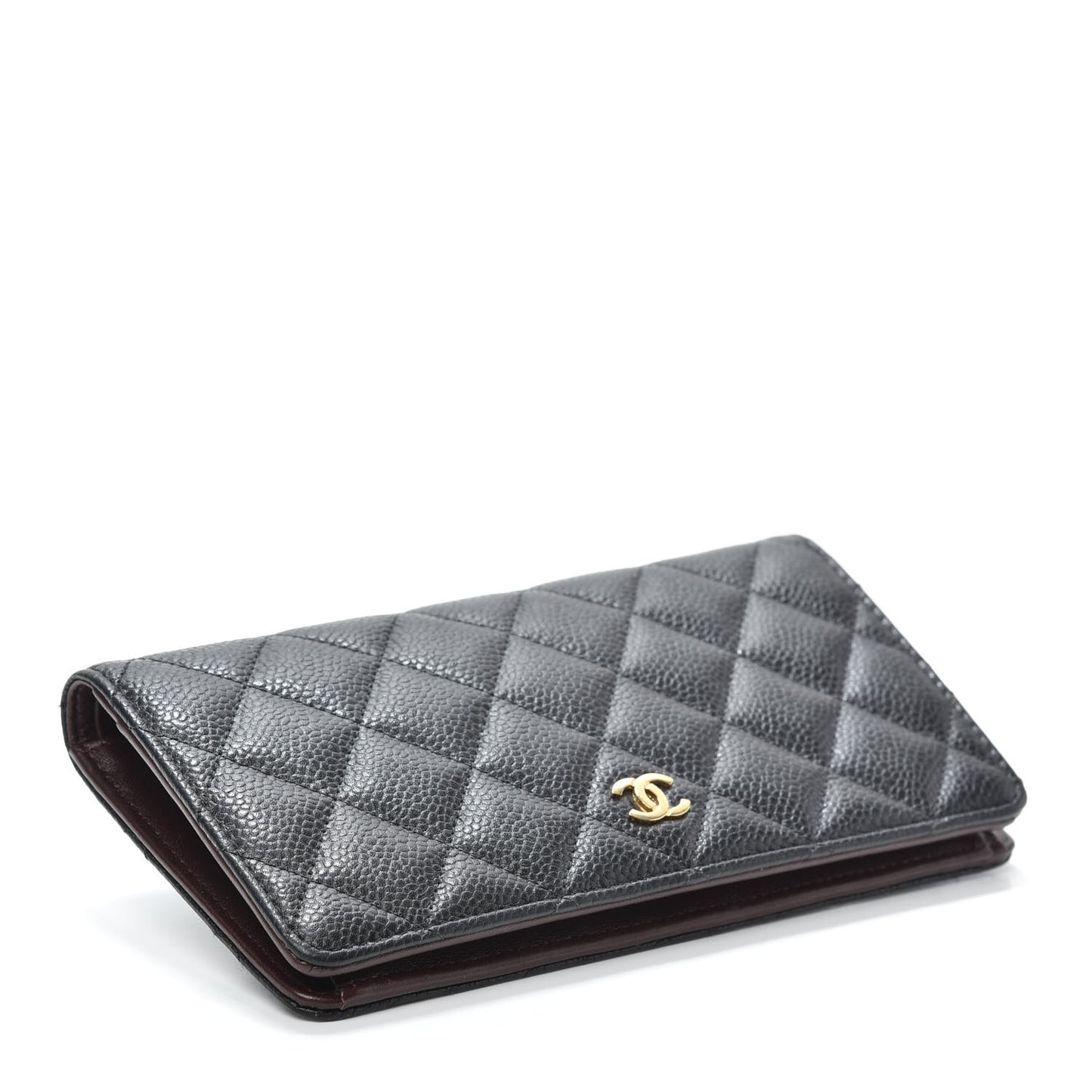 Caviar Quilted Yen Wallet Black