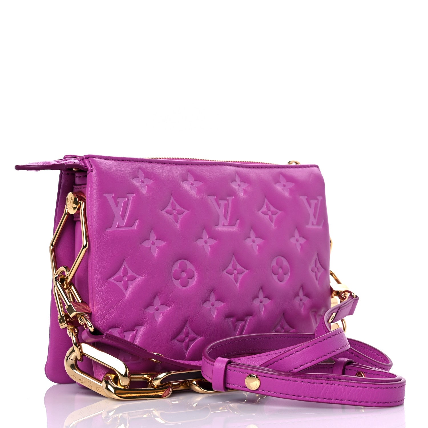 Louis Vuitton Lambskin Embossed Monogram Coussin BB Orchid 4 of 11