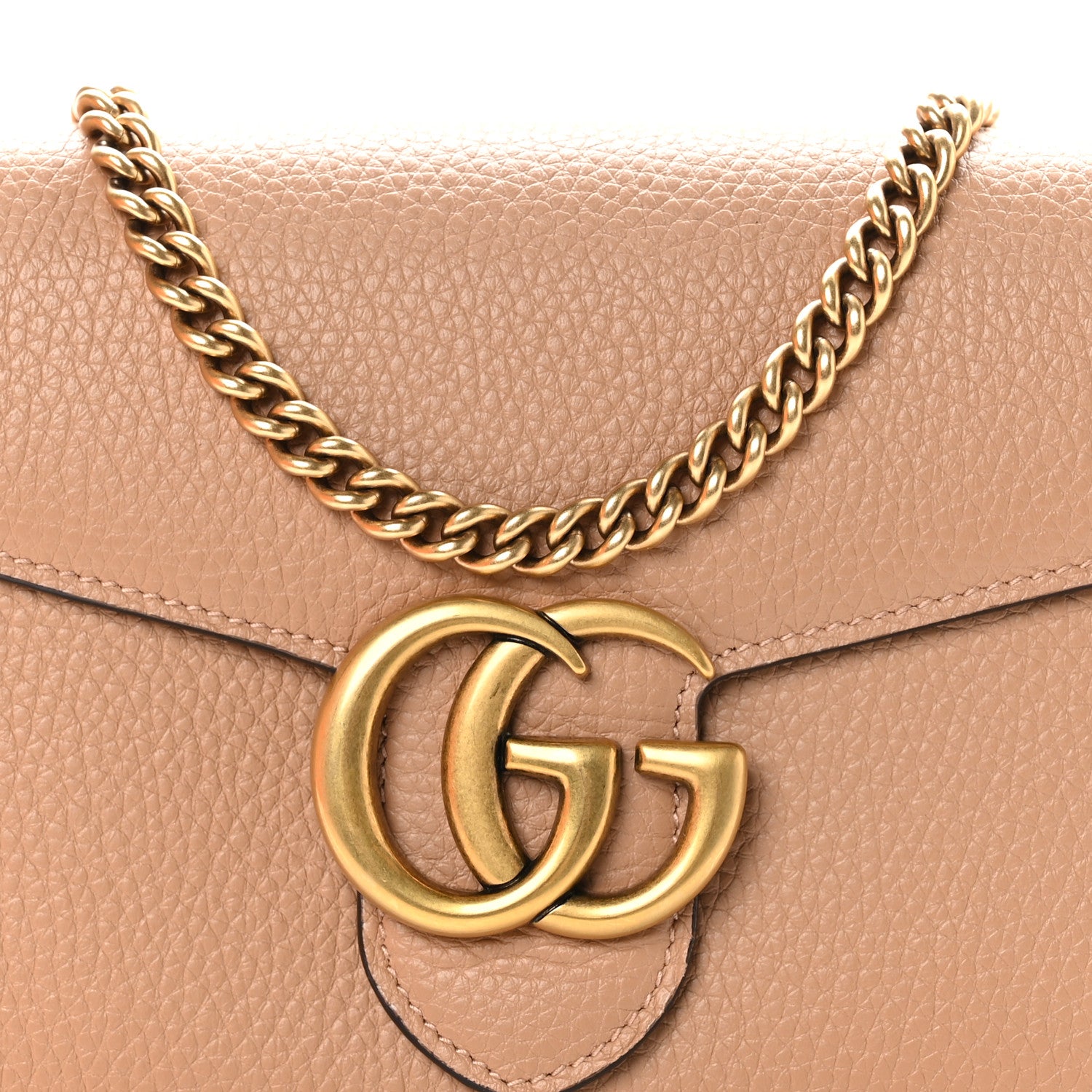 Gucci Cellarius Calfskin GG Marmont Chain Wallet Rosy Phard 9 of 11
