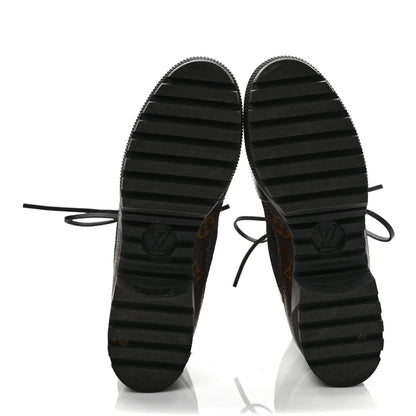 Louis Vuitton Suede Calfskin Monogram Laureate Platform Desert Boots 38 Black 5 of 10