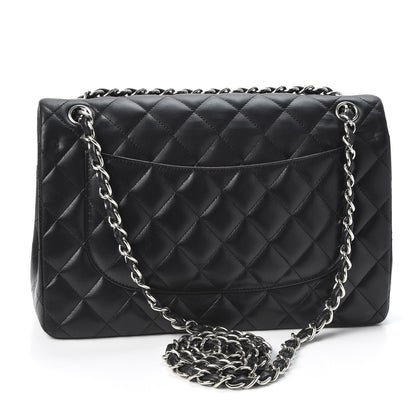 Chanel Lambskin Quilted Jumbo Double Flap Black 2 of 9