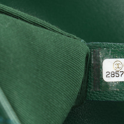Chanel Lambskin Quilted Chain Infinity Top Handle Flap Green 7 of 10