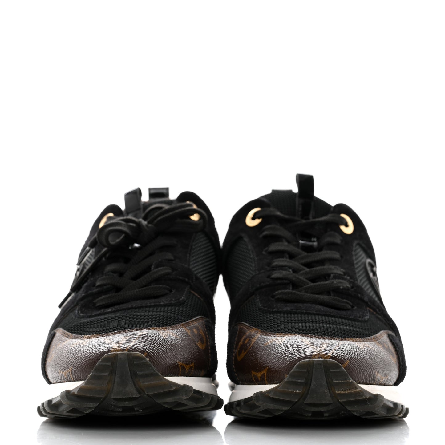 Suede Monogram Run Away Sneakers 40 Black