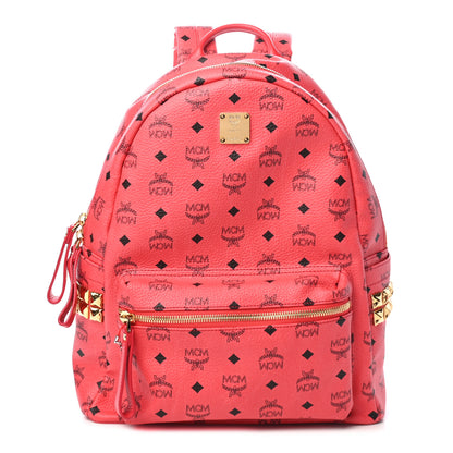 MCM Visetos Medium Side Studs Stark Backpack Corail 1 of 9