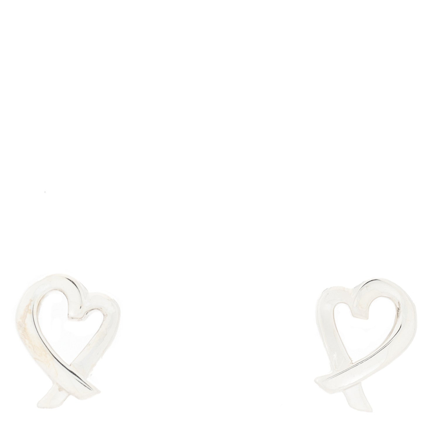 Tiffany Sterling Silver Mini Paloma Picasso Loving Heart Earrings 1 of 3