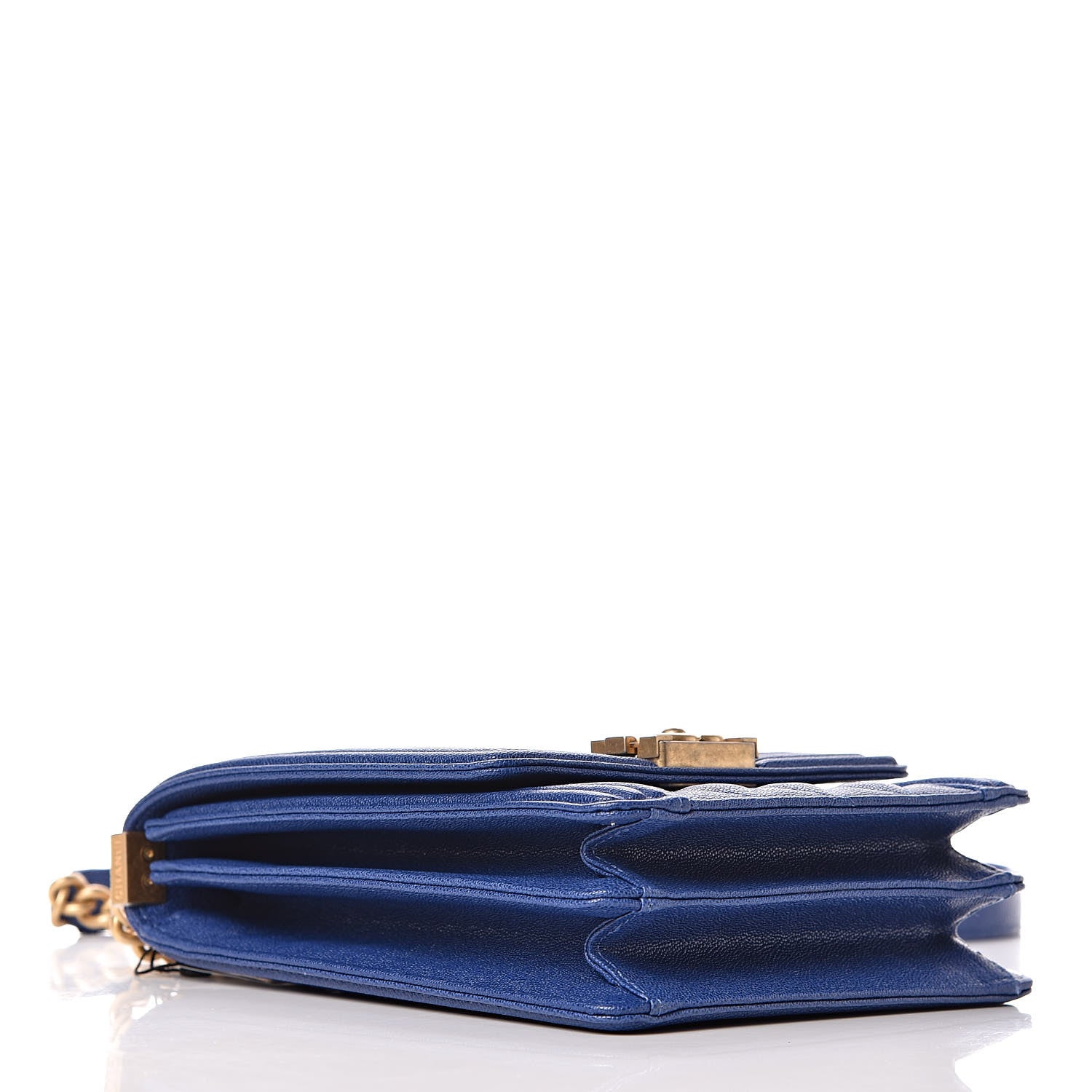 Chanel Caviar Quilted North South Boy Flap Blue 4 of 9