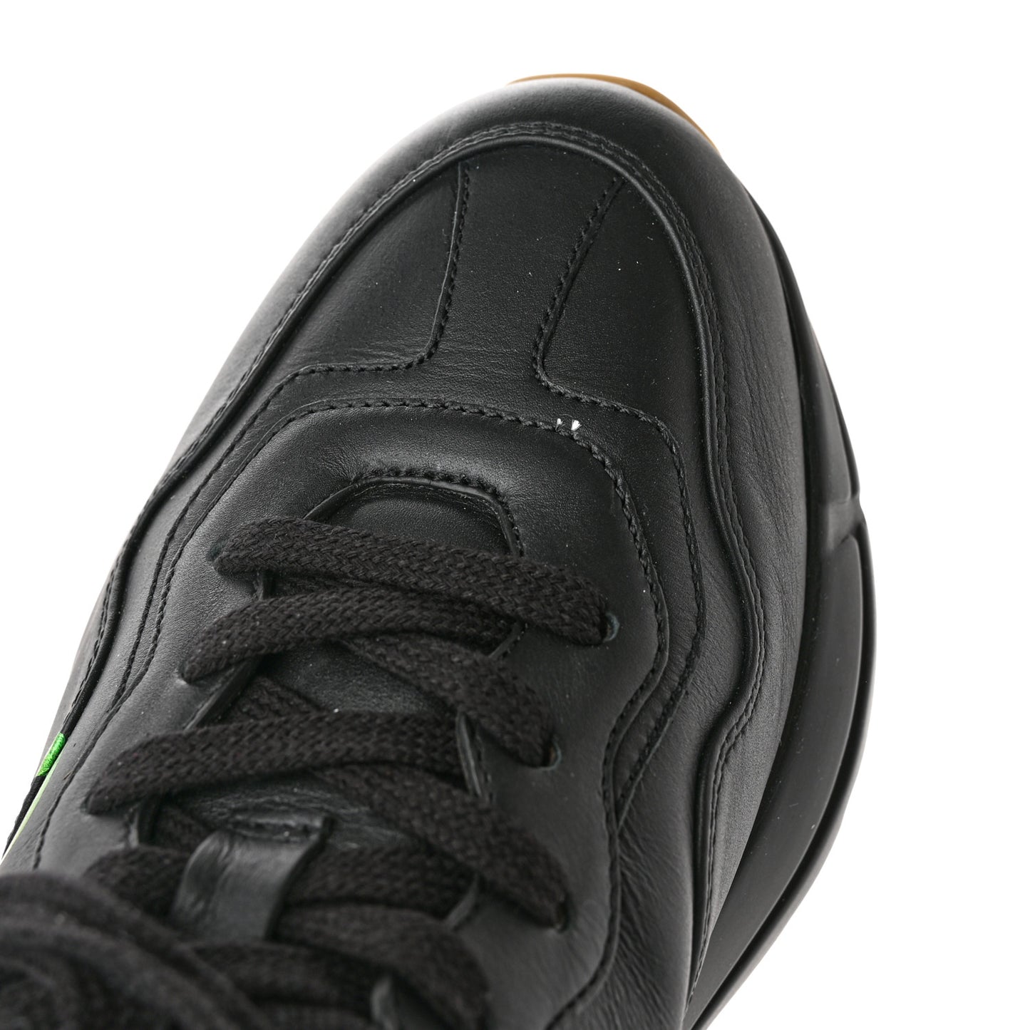 Calfskin Iridescent Logo Womens Rhyton Sneakers 40 Black