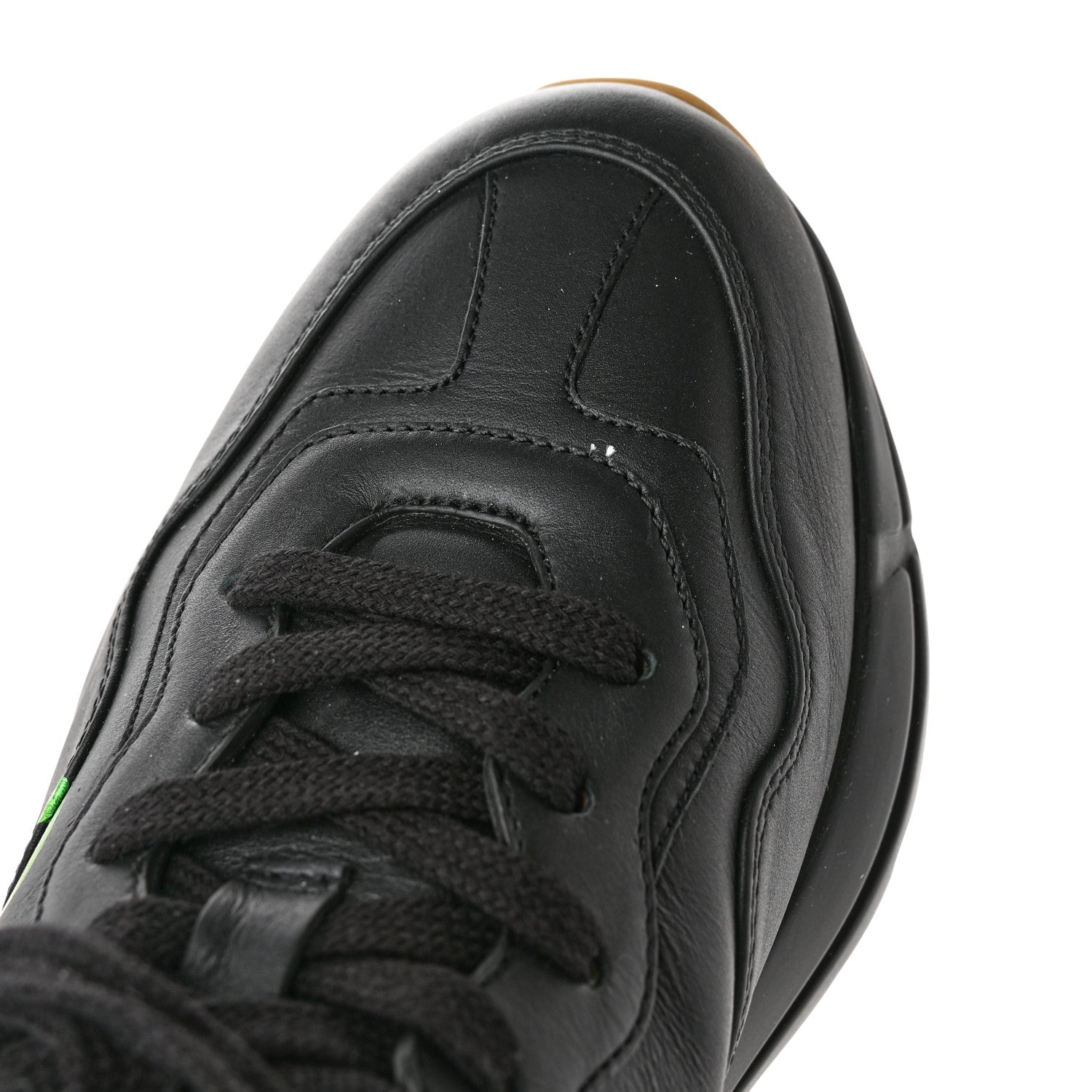 Gucci Calfskin Iridescent Logo Womens Rhyton Sneakers 40 Black 9 of 12